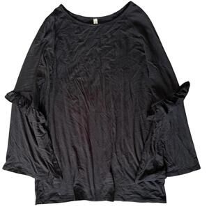 Acting Pro Black Ruffle Bell Sleeve Top XL Soft Stretchy Knit